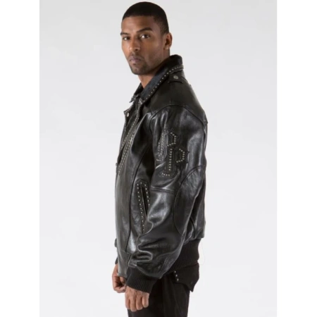 PELLE PELLE SINGLE BREASTED BLACK BIKER LEATHER JACKET view 4