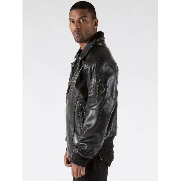 PELLE PELLE SINGLE BREASTED BLACK BIKER LEATHER JACKET view 4