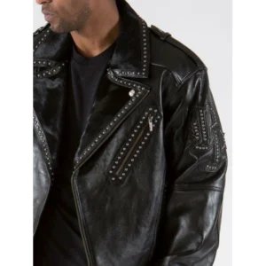 PELLE PELLE SINGLE BREASTED BLACK BIKER LEATHER JACKET view 3