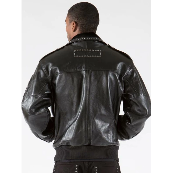PELLE PELLE SINGLE BREASTED BLACK BIKER LEATHER JACKET view 2
