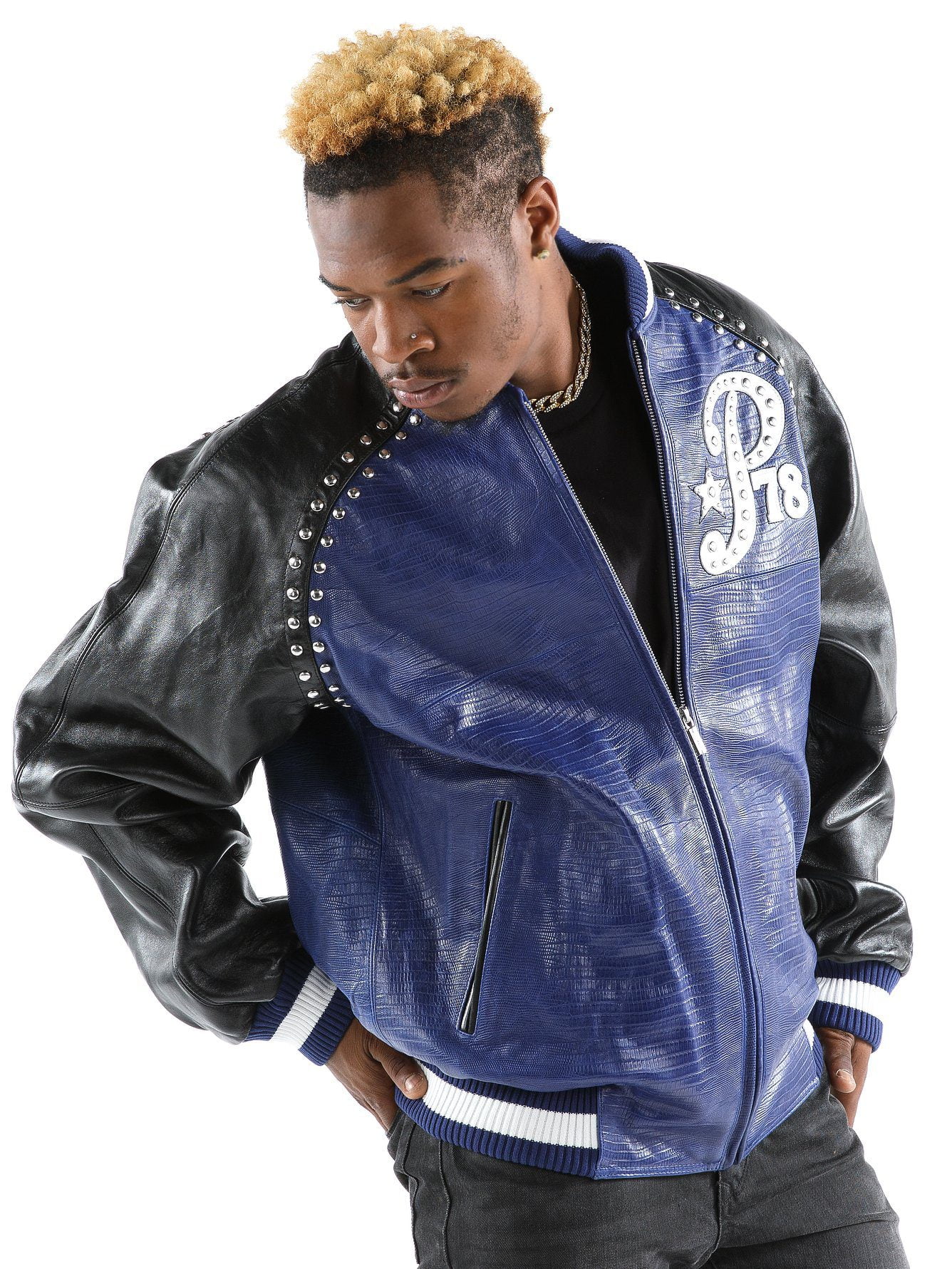 Navy Blue Pelle Pelle Premium Leather Jacket view 2