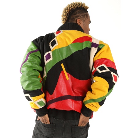 Pelle Pelle Red Abstract Bomber Jacket view 2