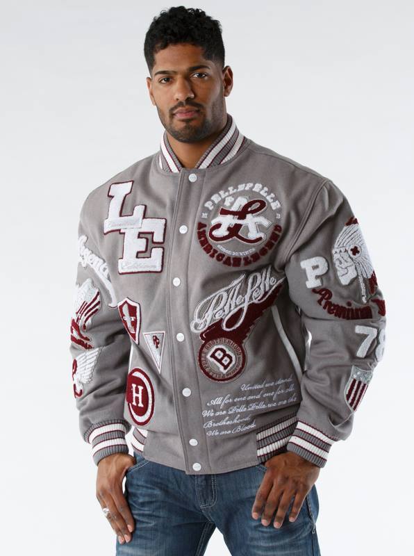 Pelle Pelle Grey Varsity Jacket