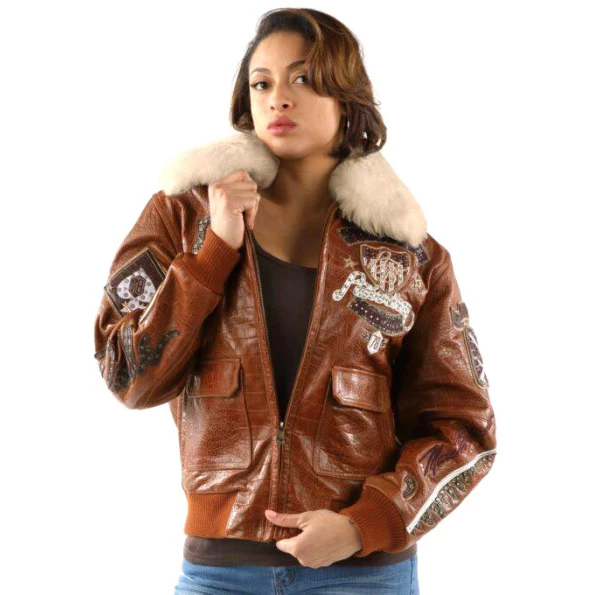 PELLE PELLE BOMBSHELL BROWN LEATHER JACKET