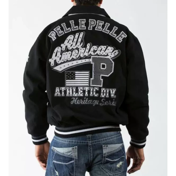 Pelle Pelle All American Varsity Wool Jacket | Black Jacket
