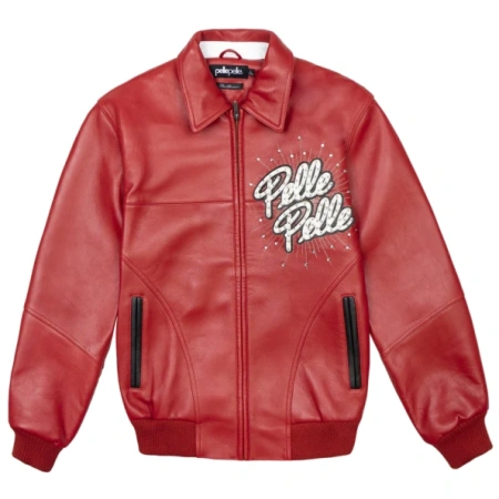Pelle Pelle World Famous Red Studs Jacket | Leather Jacket view 2