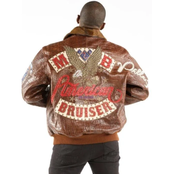 Pelle Pelle Brown MB Croc Leather Jacket | American Bruiser view 2