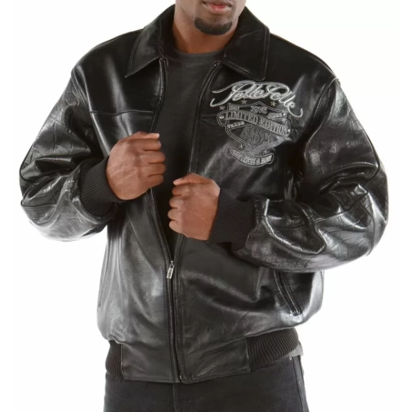 Pelle Pelle MB Men Black Leather Jacket | Red White & True