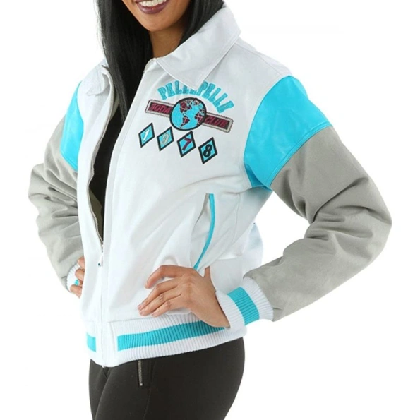 Pelle Pelle Soda Club Women Varsity Jacket | Wool & Leather view 2