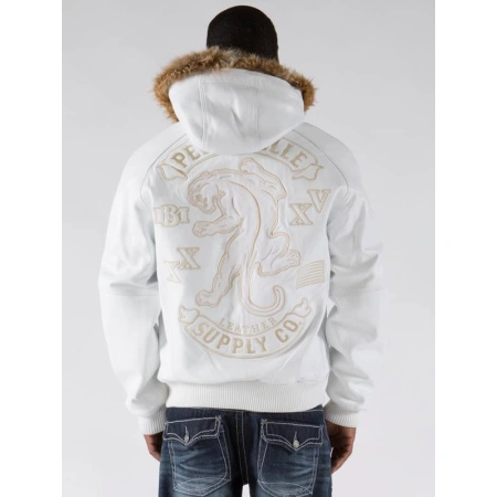Pelle Pelle White Supply Co Leather Jacket | Fur Hood Jacket view 2