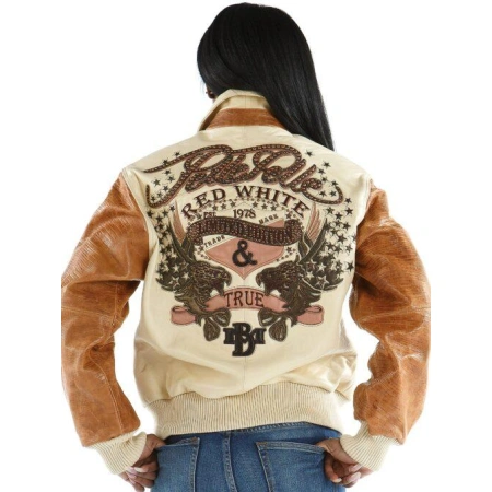Pelle Pelle Cream And Brown Leather Jacket view 2