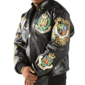 Pelle Pelle Men Black Patched Leather Jacket | MB Jacket view 3