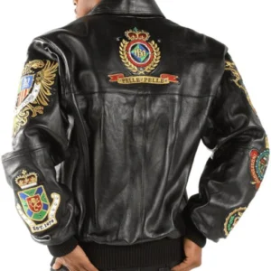 Pelle Pelle Men Black Patched Leather Jacket | MB Jacket view 2
