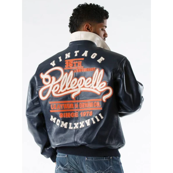 Pelle Pelle 35th Anniversary Navy Blue Jacket | Men Jacket view 2