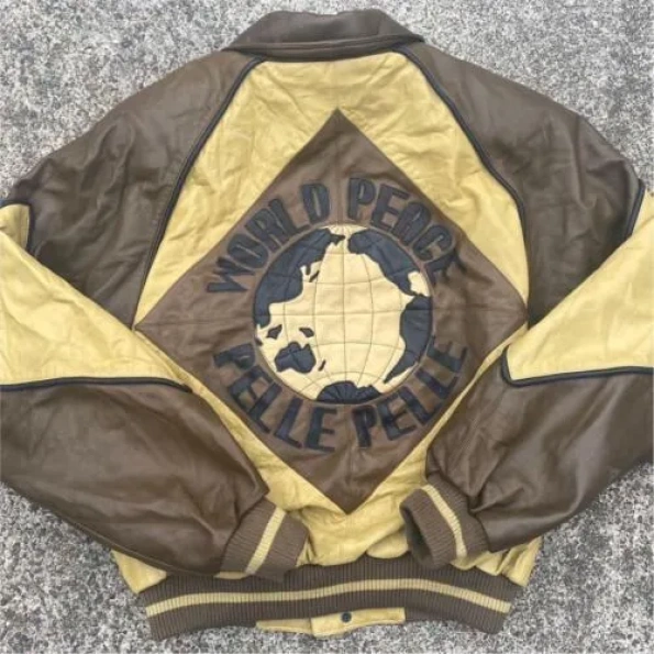 Pelle Pelle World Peace Varsity Leather Jacket | MB Jacket view 1