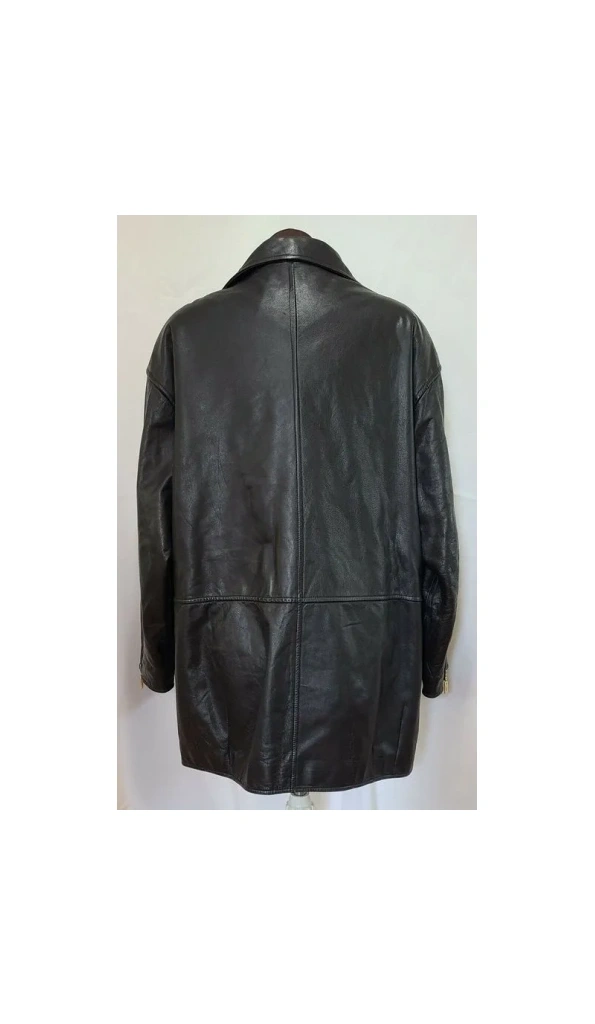 Pelle Pelle Black Leather Long Coat
