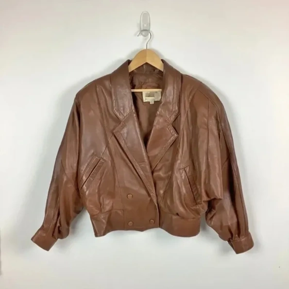Pelle Pelle Double Breasted Leather Jacket | Brown Jacket view 2