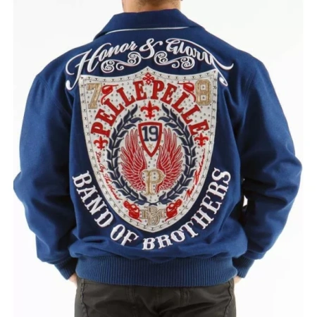 Pelle Pelle Band Of Brothers Blue Wool Jacket | MB Jacket view 2