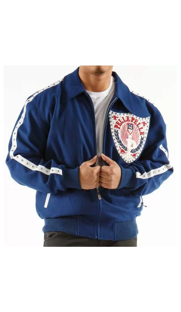 Pelle Pelle Band Of Brothers Blue Wool Jacket | MB Jacket