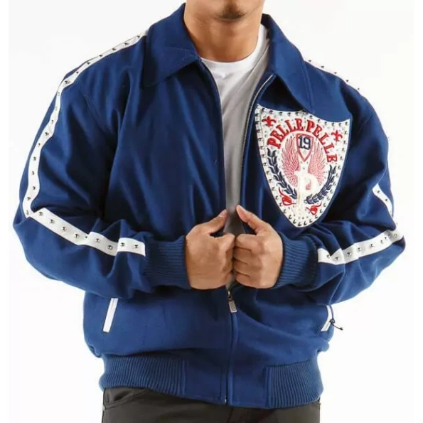 Pelle Pelle Band Of Brothers Blue Wool Jacket | MB Jacket