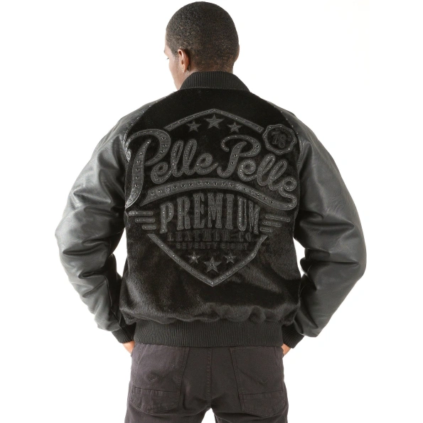 Pelle Pelle Premium Black Wool Leather Jacket