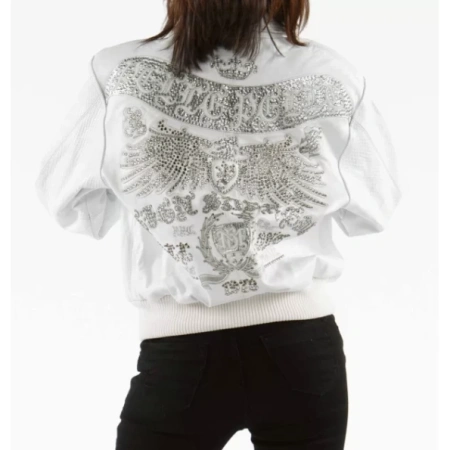 Pelle Pelle Women White Studs Leather Jacket view 2