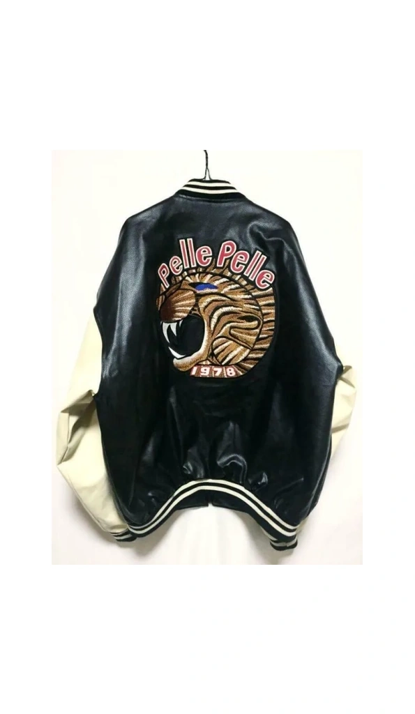 Pelle Pelle Tiger Black Varsity Leather Jacket