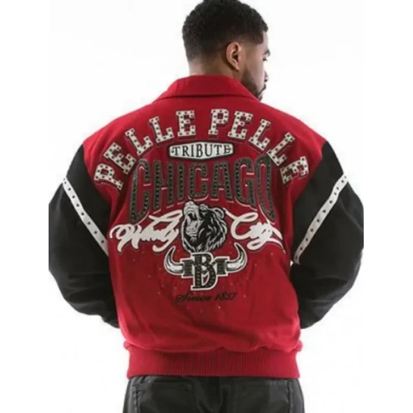 Pelle Pelle Maroon Tribute Chicago MB Jacket | Wool Jacket