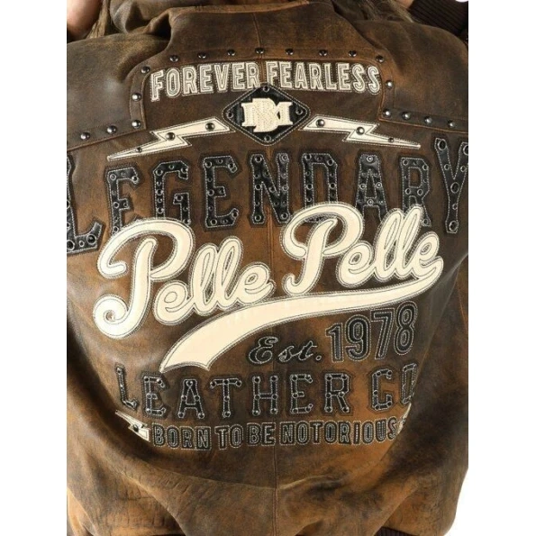 Pelle Pelle Brown Legendary Fur Hood Jacket | Leather Jacket view 3