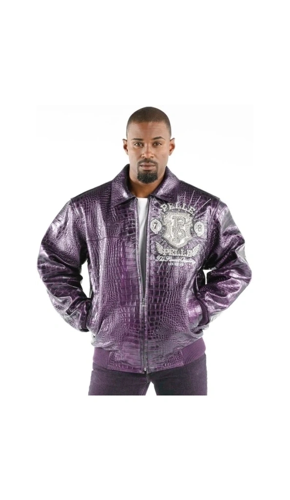 Pelle Pelle Men Purple Croc Leather Jacket