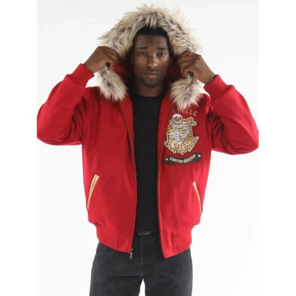 Pelle Pelle Red Legend Series Wool Jacket | Fur Hood Jacket