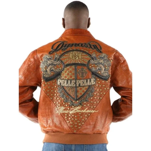 Pelle Pelle Men Brown Dynasty Studded Jacket view 1