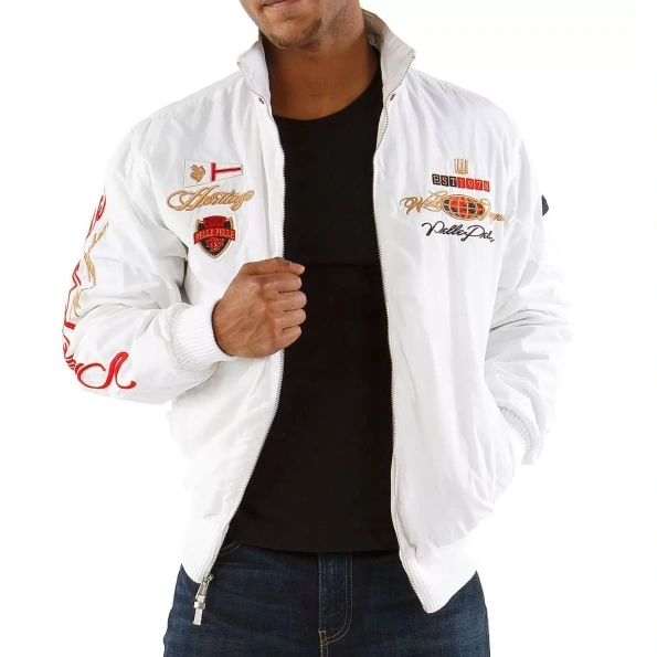 Pelle Pelle White World Tour Polyester Jacket | Men Jacket view 2