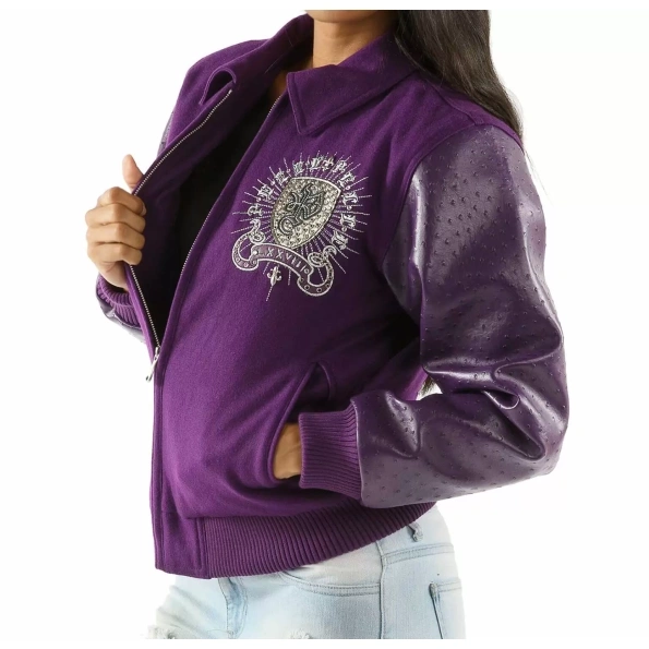 Pelle Pelle Women Immortal Purple Jacket | Leather & Wool