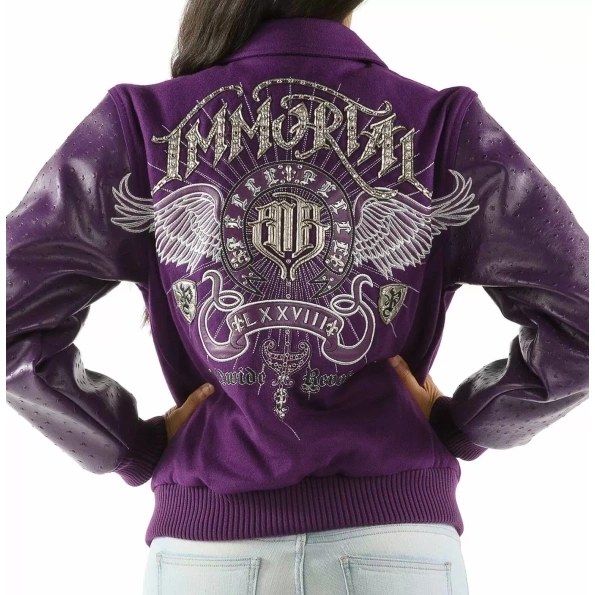 Pelle Pelle Women Immortal Purple Jacket | Leather & Wool view 2