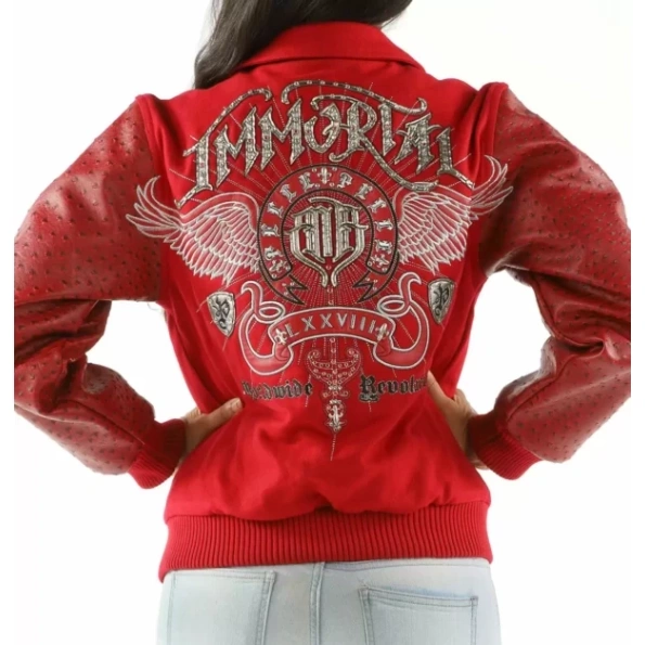 Pelle Pelle Women Immortal Red MB Jacket | Leather & Wool view 2