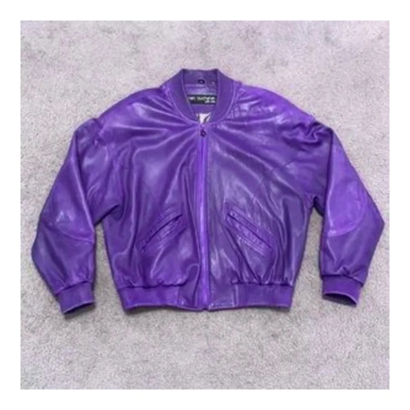 Pelle Pelle Bomber Purple Leather Jacket | MB Jacket view 2