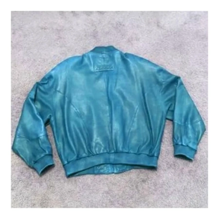 Pelle Pelle Turquoise Bomber Leather Jacket | MB Jacket view 2