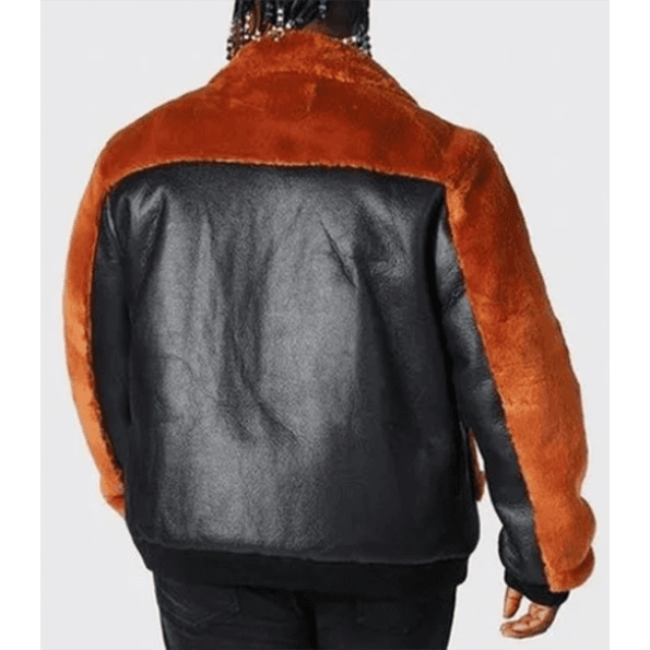Pelle Pelle Men Aviator Leather Jacket | Black & Orange
