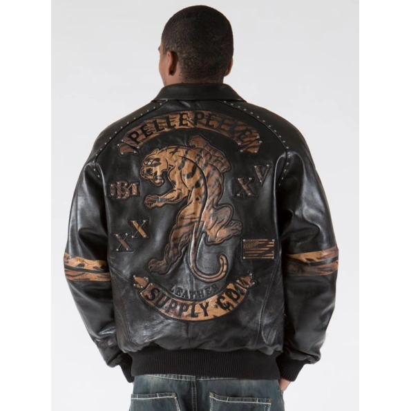 Pelle Pelle Men Panther Black Leather Jacket | MB Jacket