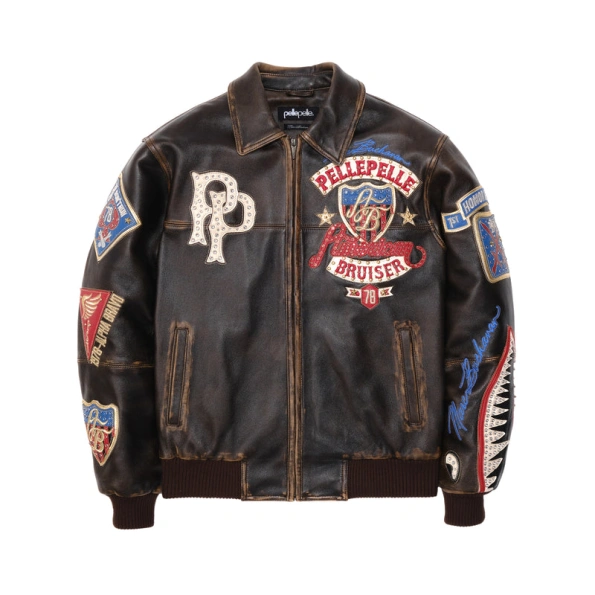 Pelle Pelle Black Rub Buff Leather Jacket | American Bruiser view 2