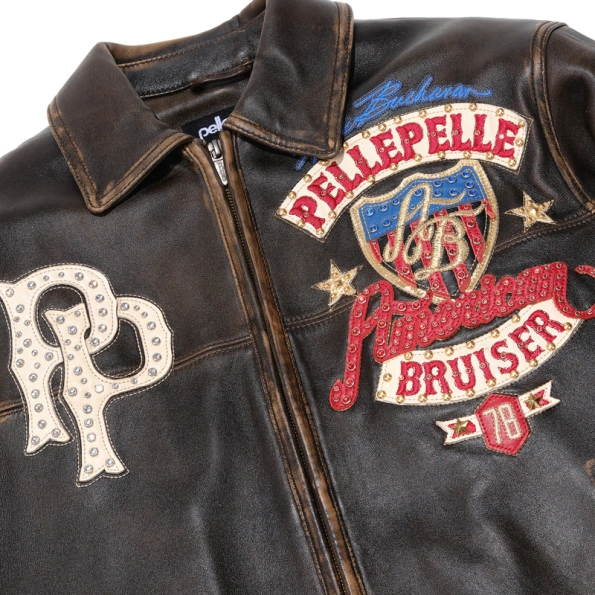 Pelle Pelle Black Rub Buff Leather Jacket | American Bruiser view 4