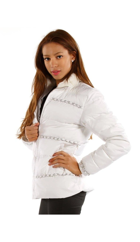 Pelle Pelle White Puffer Studs Jacket | Women Jacket
