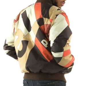 Pelle Pelle Brown Abstract Men Leather Jacket