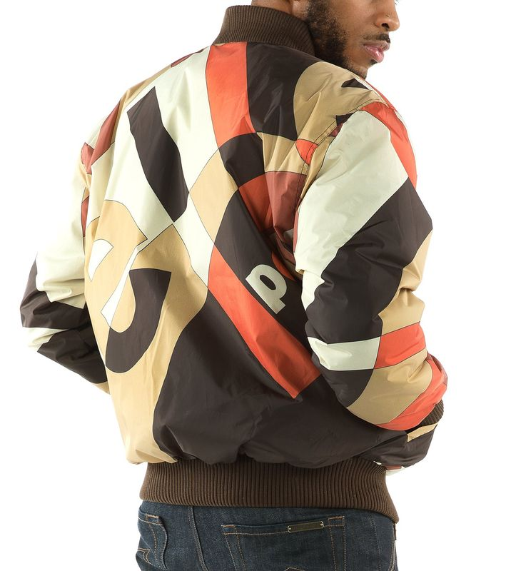 Pelle Pelle Brown Abstract Men Leather Jacket