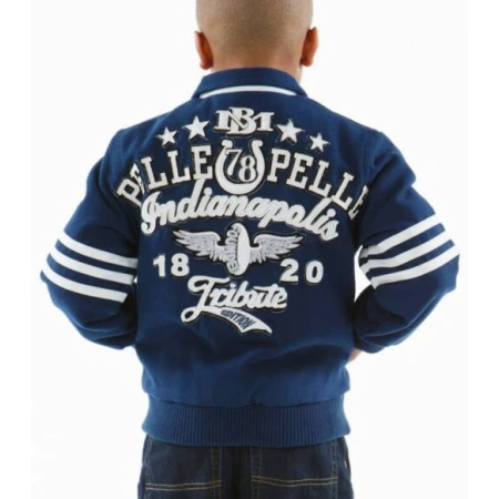 Pelle Pelle Indianapolis Kids Blue Wool Jacket view 2