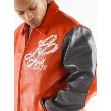 Pelle Pelle Men Notorious Orange Leather Jacket | MB Jacket view 4