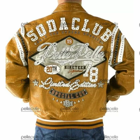 Pelle Pelle Mustard Soda Club Croc Leather Jacket view 2