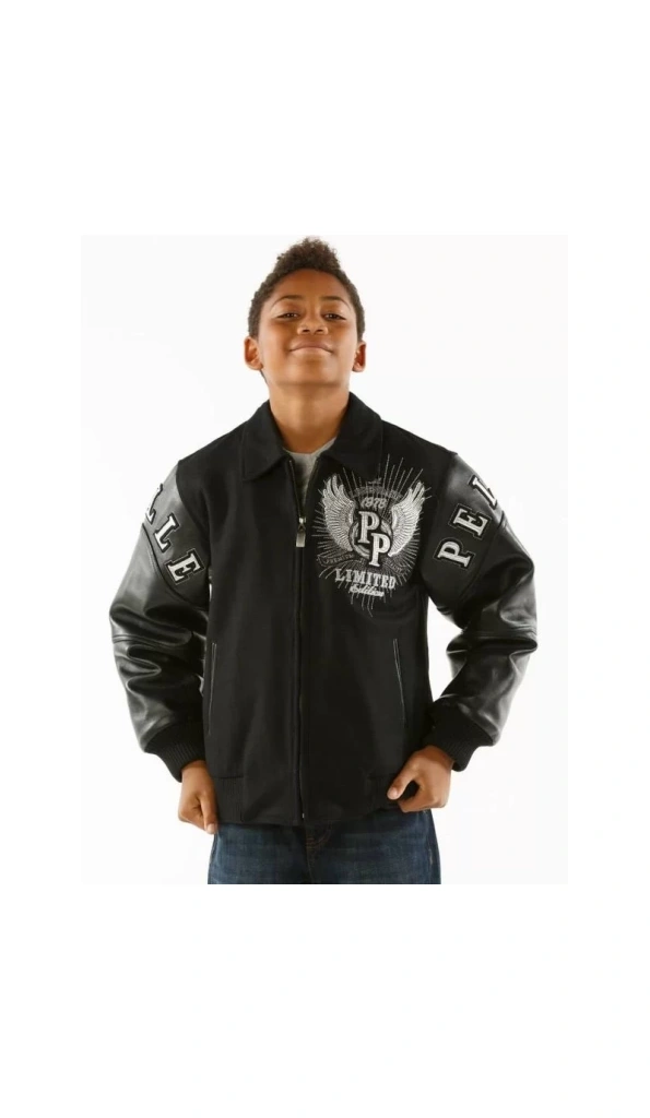 Pelle Pelle Kids Black Wool Leather Jacket | Limited Edition