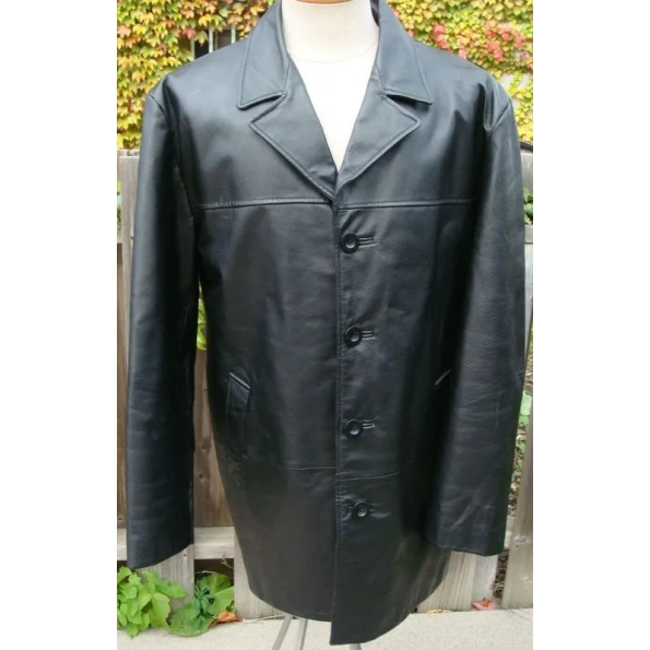 Pelle Pelle Black Genuine Leather Long Coat view 3